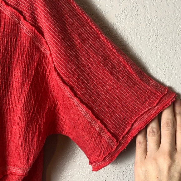 SEMISUE asymmetrical raw hem shirt blouse Sz Large - Picture 3 of 11